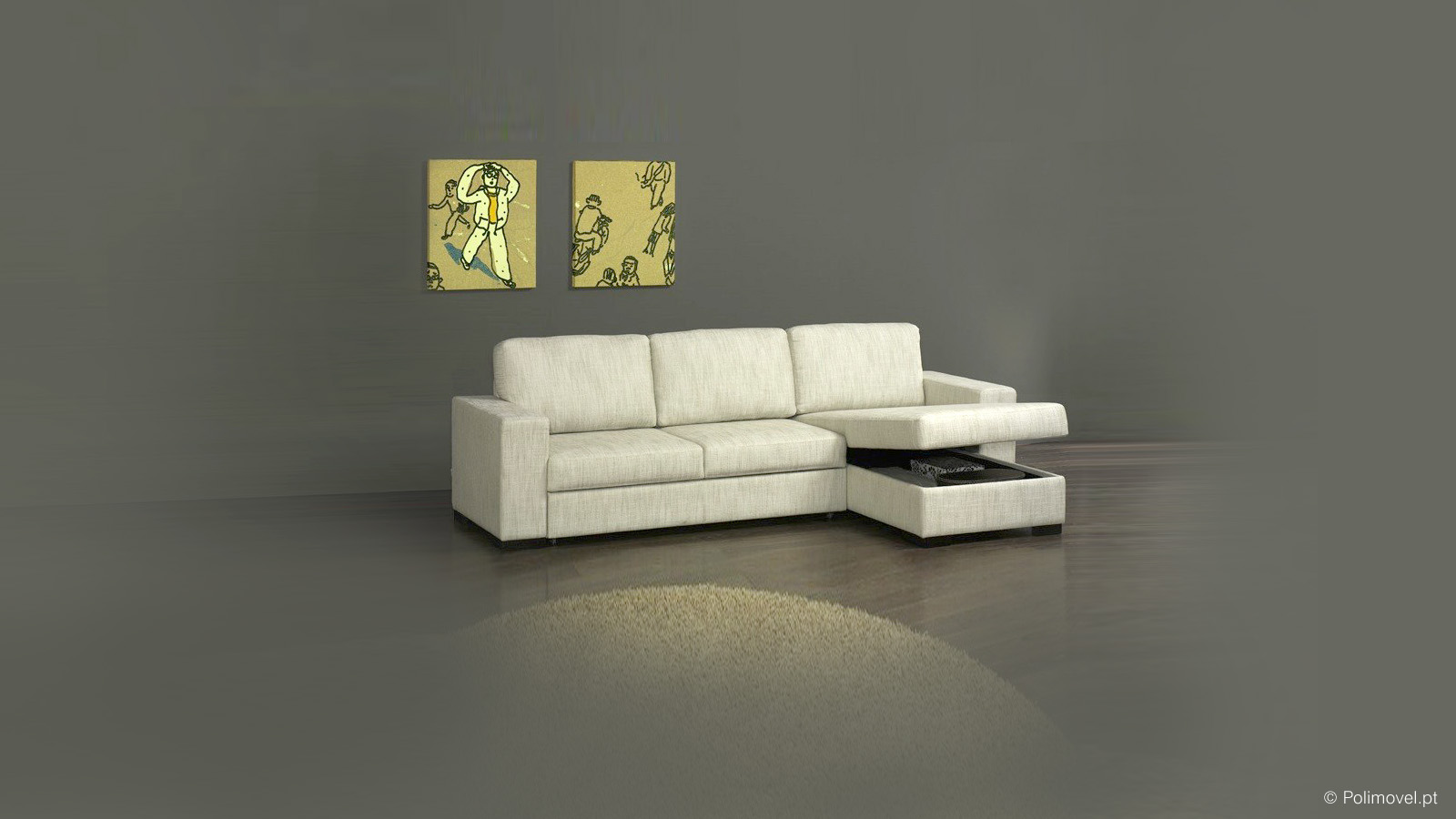 Sofá Cama Chaise Longue LOURINI Riga