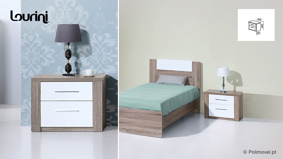 Mesa de Cabeceira LOURINI Paris Cinza Mesa de Cabeceira LOURINI Paris Cinza