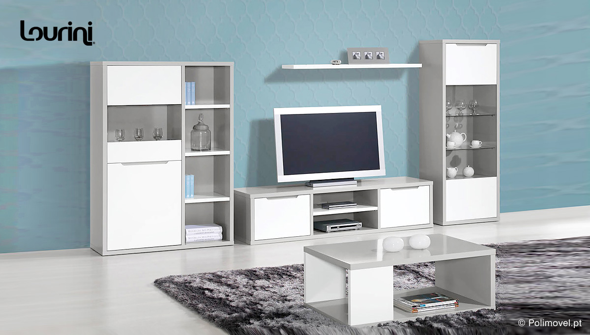 Sala de Estar LOURINI Viena Cinza/Branco Sala de Estar LOURINI Viena Cinza/Branco